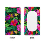 Purple Tropical Pattern Print Changing Pad Cover