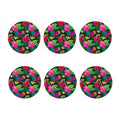 Purple Tropical Pattern Print Coaster Set