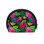 Purple Tropical Pattern Print Coin Purse