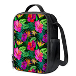 Purple Tropical Pattern Print Crossbody Lunch Bag