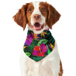 Purple Tropical Pattern Print Dog Bandana