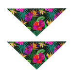 Purple Tropical Pattern Print Dog Bandana