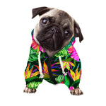 Purple Tropical Pattern Print Dog Zip Up Hoodie
