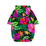 Purple Tropical Pattern Print Dog Zip Up Hoodie