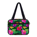 Purple Tropical Pattern Print Double Strap Bible Bag