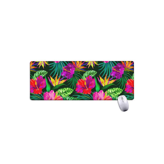 Purple Tropical Pattern Print Extended Mouse Pad