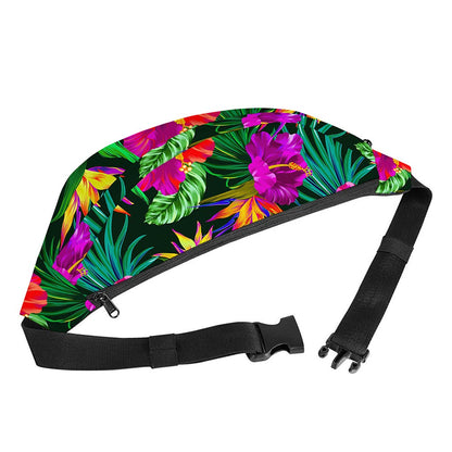 Purple Tropical Pattern Print Fanny Pack