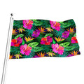 Purple Tropical Pattern Print Flag