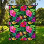 Purple Tropical Pattern Print Garden Flag