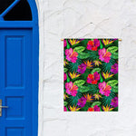 Purple Tropical Pattern Print Garden Flag