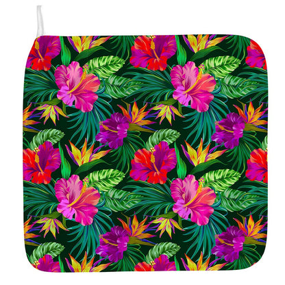 Purple Tropical Pattern Print Hand Towel