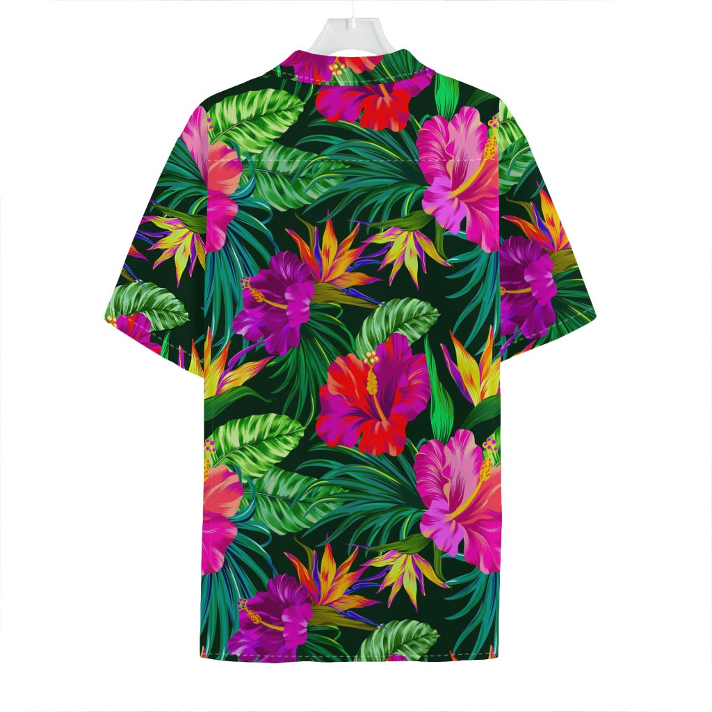 Purple Tropical Pattern Print Hawaiian Shirt