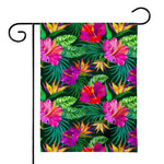 Purple Tropical Pattern Print House Flag
