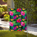 Purple Tropical Pattern Print House Flag