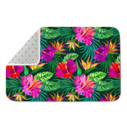 Purple Tropical Pattern Print Indoor Door Mat