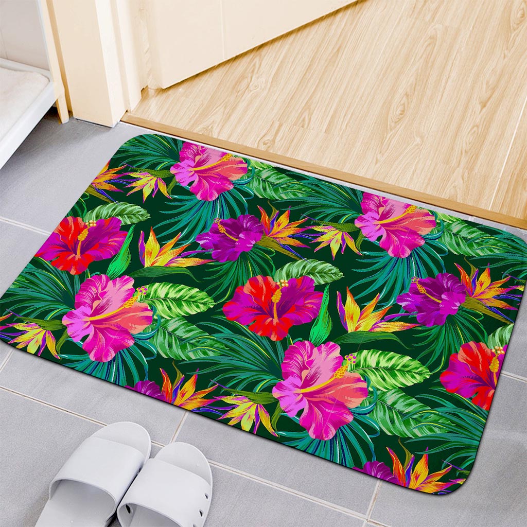 Purple Tropical Pattern Print Indoor Door Mat