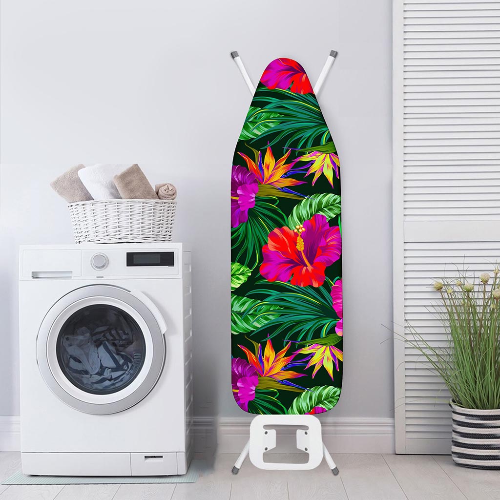 Purple Tropical Pattern Print Ironing Board Cover