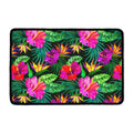 Purple Tropical Pattern Print Kitchen Mat