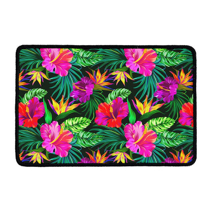 Purple Tropical Pattern Print Kitchen Mat
