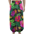 Purple Tropical Pattern Print Lantern Pants