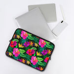 Purple Tropical Pattern Print Laptop Sleeve