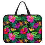 Purple Tropical Pattern Print Laptop Sleeve With Handle