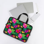 Purple Tropical Pattern Print Laptop Sleeve With Handle