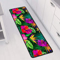 Purple Tropical Pattern Print Long Kitchen Mat