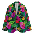 Purple Tropical Pattern Print Men's Blazer