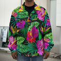 Purple Tropical Pattern Print Men's Shirt Jacket