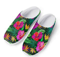 Purple Tropical Pattern Print Mesh Casual Shoes