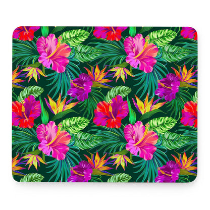 Purple Tropical Pattern Print Mouse Pad