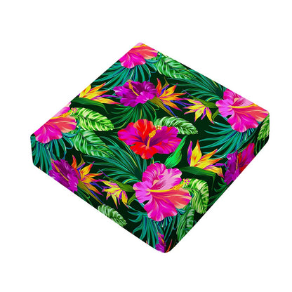 Purple Tropical Pattern Print Outdoor Seat Cushion Cover