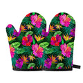 Purple Tropical Pattern Print Oven Mitts