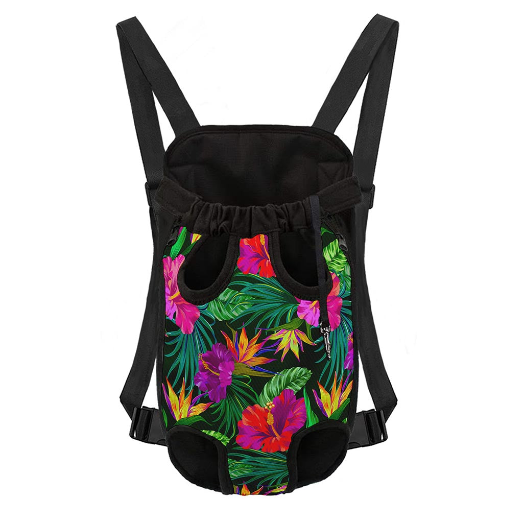 Purple Tropical Pattern Print Pet Carrier Backpack