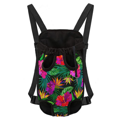 Purple Tropical Pattern Print Pet Carrier Backpack
