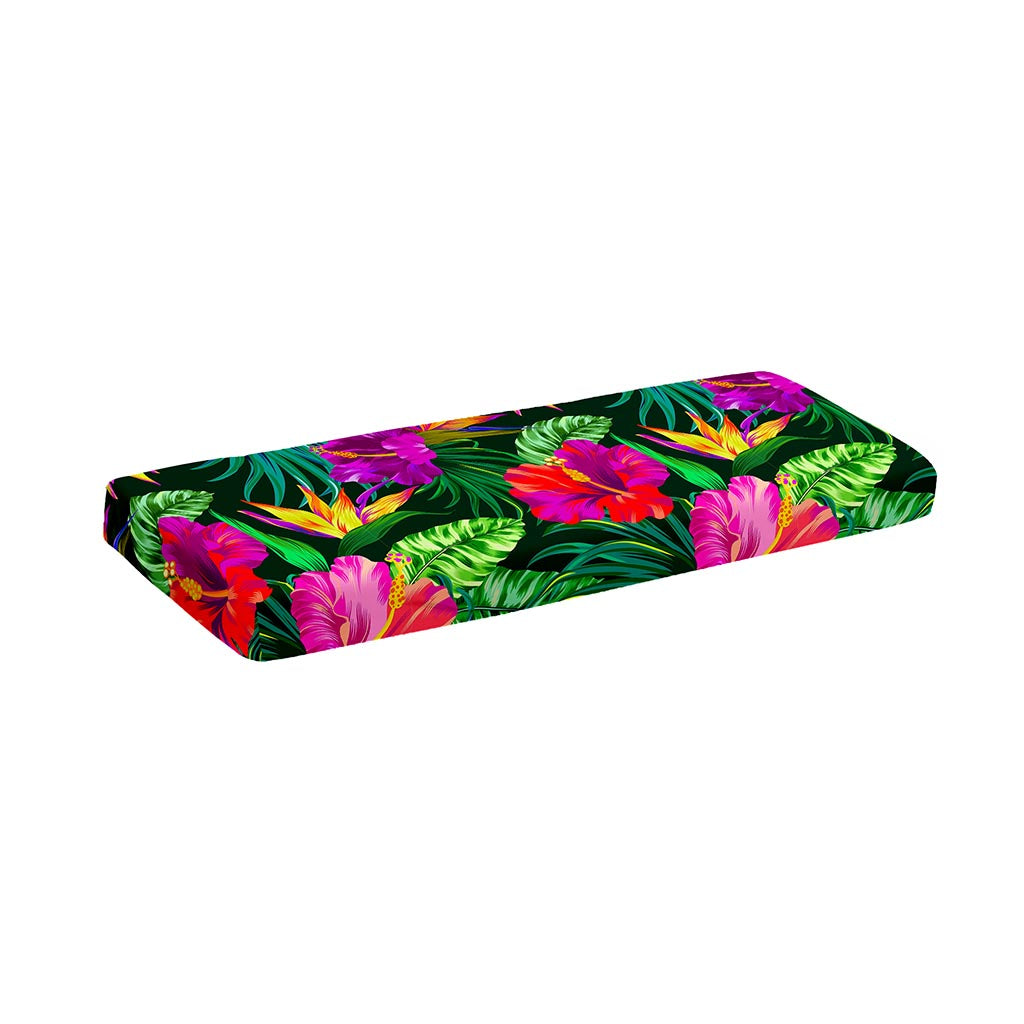 Purple Tropical Pattern Print Piano Keyboard Cover