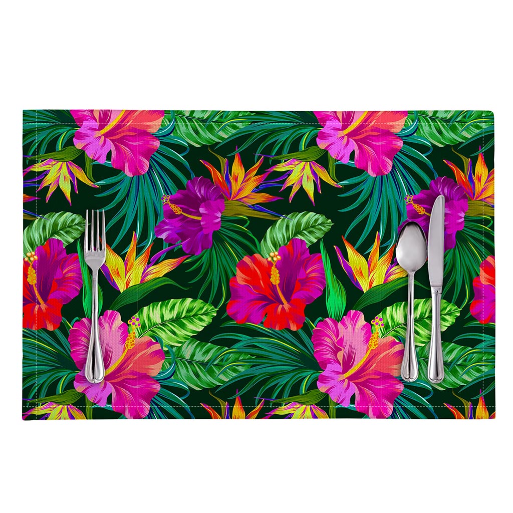 Purple Tropical Pattern Print Placemat