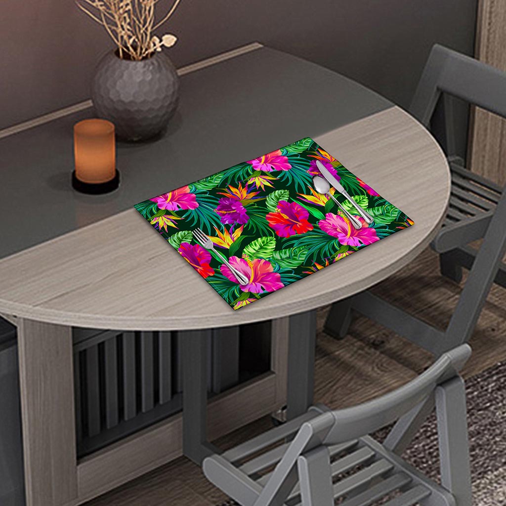 Purple Tropical Pattern Print Placemat