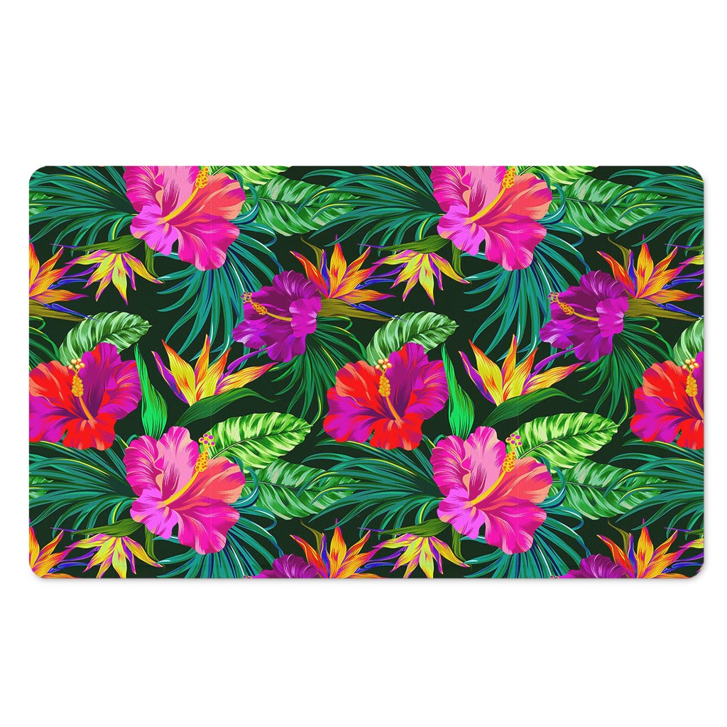Purple Tropical Pattern Print Polyester Doormat