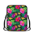 Purple Tropical Pattern Print Rectangular Crossbody Bag
