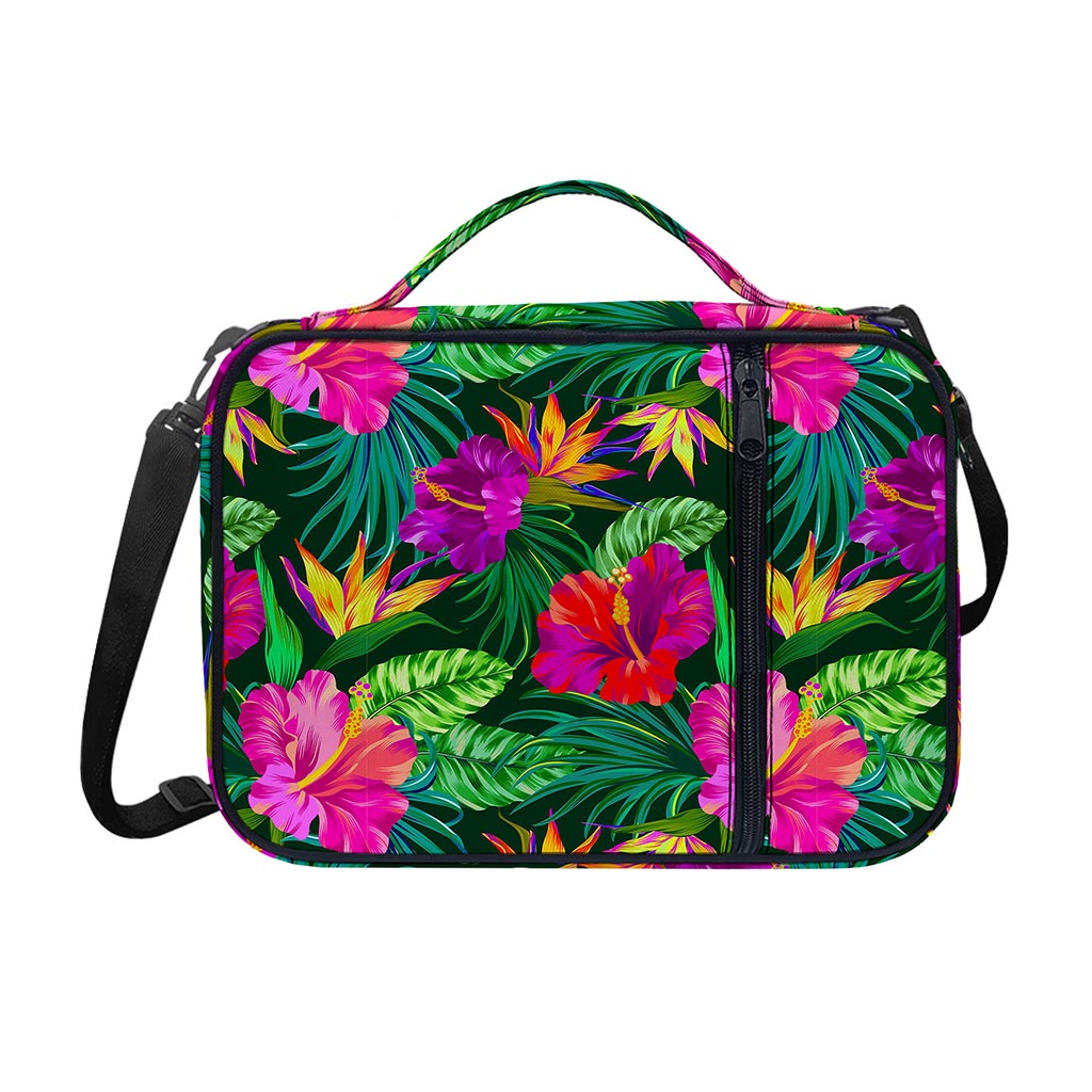 Purple Tropical Pattern Print Shoulder Strap Bible Bag