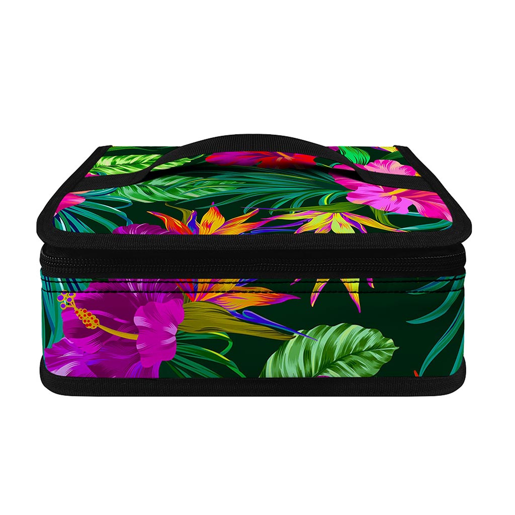 Purple Tropical Pattern Print Small Lunch Bag