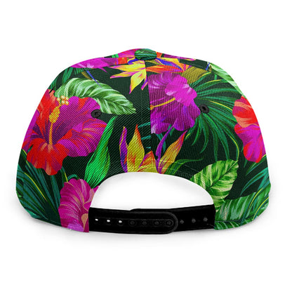 Purple Tropical Pattern Print Snapback Cap