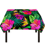 Purple Tropical Pattern Print Tablecloth