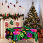 Purple Tropical Pattern Print Tablecloth