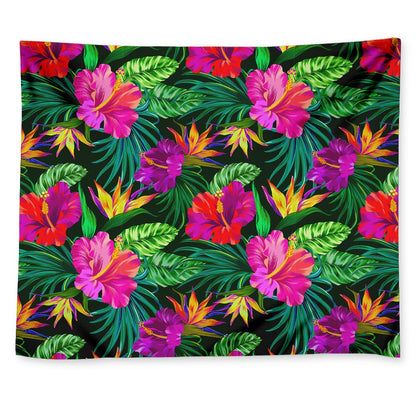 Purple Tropical Pattern Print Tapestry