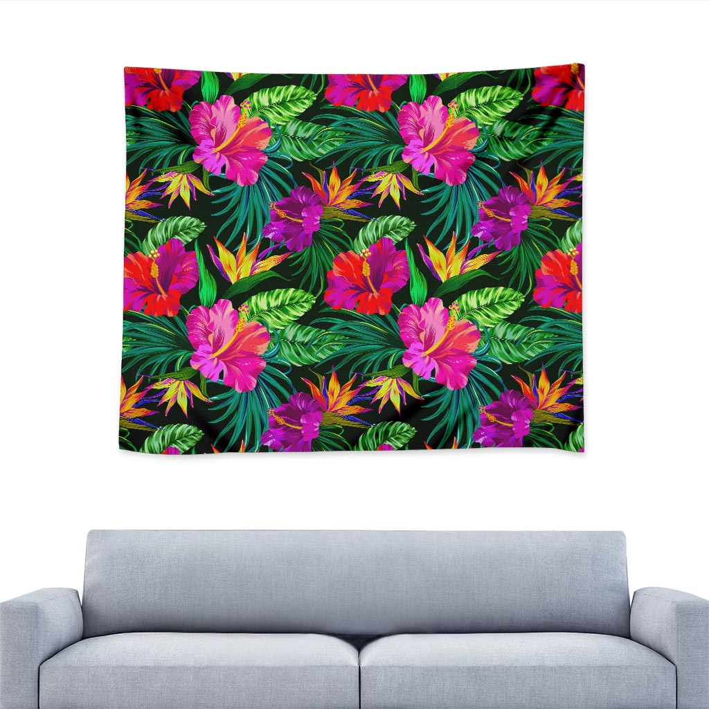 Purple Tropical Pattern Print Tapestry