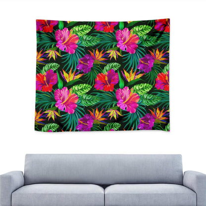 Purple Tropical Pattern Print Tapestry