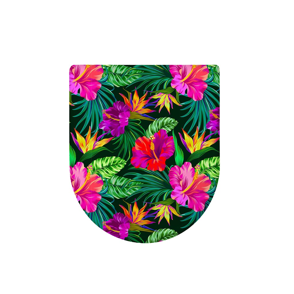 Purple Tropical Pattern Print Toilet Lid Cover